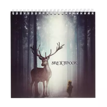 Скетчбук 190 х 190 мм, 60 листов на гребне