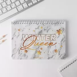 Скетчбук горизонтальный на гребне winter queen, а5,80 листов