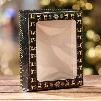 Подарочная коробка складная, новогодняя