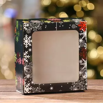 Подарочная коробка складная, новогодняя