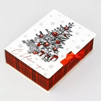 Складная новогодняя коробка-книга