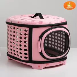 Складная сумка-переноска большая, материал eva, 42,5 х 37,5 х 29,5 см, розовая