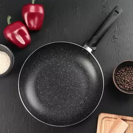 Сковорода доляна eco.black, d=26 см, с антипригарным покрытием, ручка soft-touch, индукционное дно