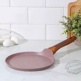 Сковорода блинная литая mokko, d=22 см, ручка soft-touch, индукция, антипригарное покрытие, цвет коричневый