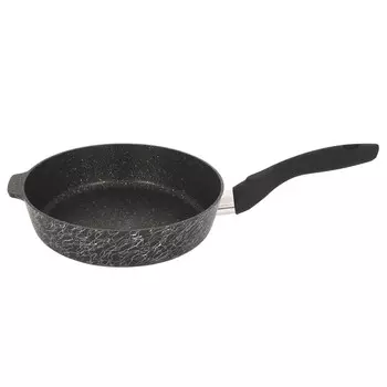 Сковорода литая 22см Грация черный/серебро