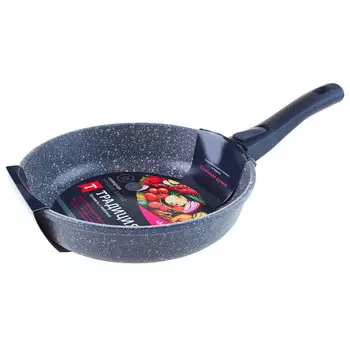 Сковорода литая 24см съемная ручка Мрамор