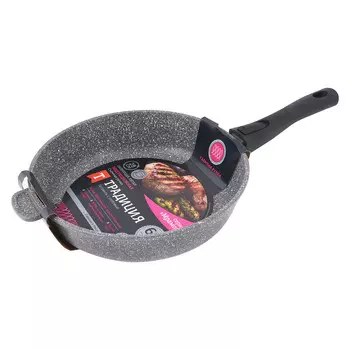 Сковорода литая 28см съемная ручка Мрамор индукция