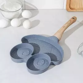 Сковорода-оладница frog, 21×19 см, пластиковая ручка, цвет голубой