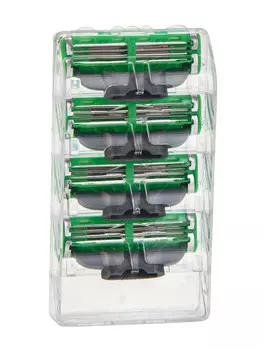 Сменные кассеты gillette mach3 зеленые, 4 шт
