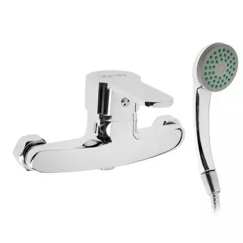 Смеситель для душа zein z2747, картридж 35 мм, с душевым набором, хром