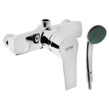 Смеситель для душа zein z2748, картридж 35 мм, с душевым набором, хром