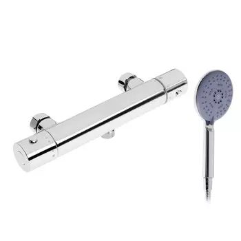 Смеситель для душа zein z4481, термостат, шланг 150 см, лейка 12.5 см, 5 режимов, хром