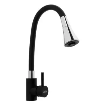 Смеситель для кухни zein z3403, силиконовый излив, картридж 40 мм, двухрежимный аэратор