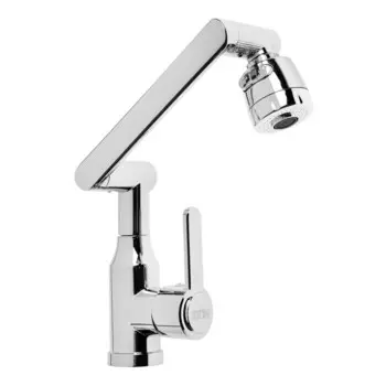 Смеситель для кухни zein z3707, регулируемый излив высотой 25 см, аэратор 2 режима, хром