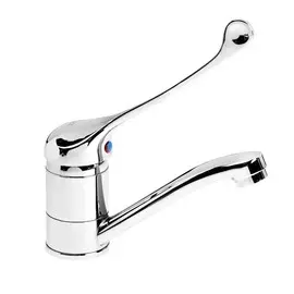 Смеситель для кухни zein zc2037, локтевой, картридж 35 мм, излив 15 см, без подводки, хром