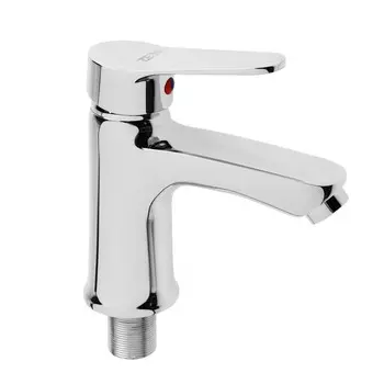 Смеситель для раковины zein z3411, однорычажный, на гайке, картридж керамика 35 мм, серый