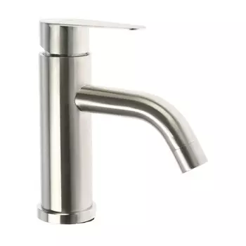 Смеситель для раковины zein z3483, картридж керамика 35 мм, нержавеющая сталь, сатин