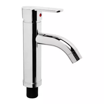 Смеситель для раковины zein z3654, однорычажный, высота излива 8 см, abs-пластик, хром