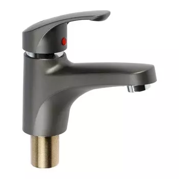 Смеситель для раковины zein z3656, однорычажный, высота излива 9 см, abs-пластик, графит