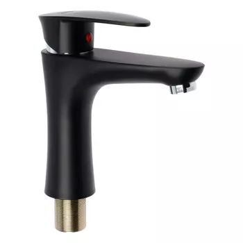 Смеситель для раковины zein z3661, однорычажный, высота излива 12 см, abs-пластик, черный