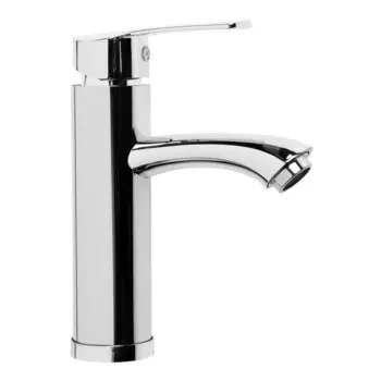 Смеситель для раковины zein z3681, картридж 25 мм, длина излива по осям 12 см, пластик, хром