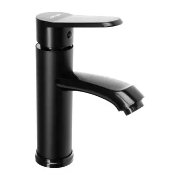 Смеситель для раковины zein z3719, однорычажный, длина излива 12 см, пластик, черный