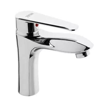 Смеситель для раковины zein z3750, однорычажный, высота излива 9.5 см, латунь, хром