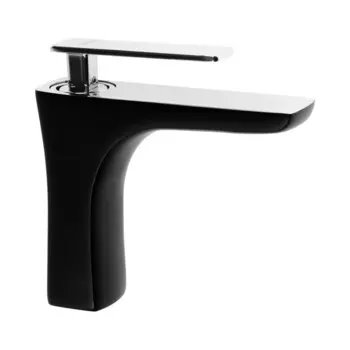 Смеситель для раковины zein z3871, однорычажный, высота излива 13 см, латунь, черный/хром