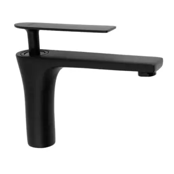 Смеситель для раковины zein z3872, однорычажный, высота излива 12 см, латунь, черный