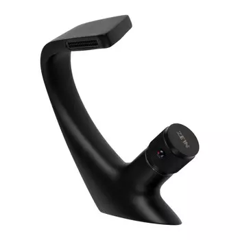 Смеситель для раковины zein z3877, однорычажный, интерьерный, высота 16 см, латунь, черный