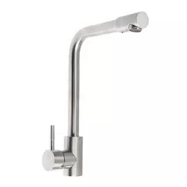 Смеситель для раковины zein zs 20102, картридж керамика 35 мм, нержавеющая сталь, сатин