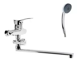 Смеситель для ванны rms sl86-006, однорычажный, излив 27 см, настенный, хром