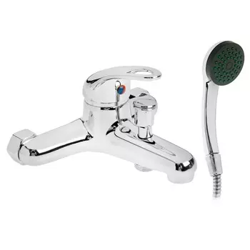 Смеситель для ванны zein z0153, картридж 35 мм, с душевым набором, хром