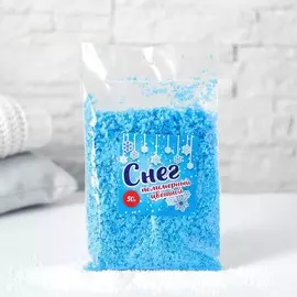 Снег полимерный, 50 гр, цвет голубой