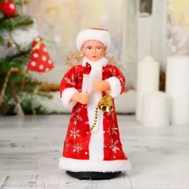 Снегурочка со свечкой в красной шубке, свет, двигается, без музыки