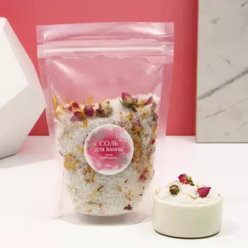 Соль для ванны с лепестками розы и календулы, 400 г, новый год