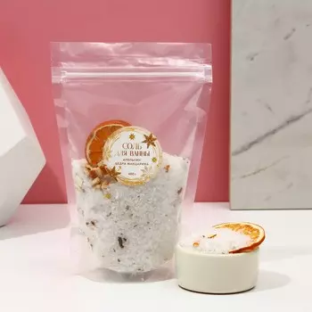 Соль для ванны с цедрой мандарина, 400 г, чистое счастье