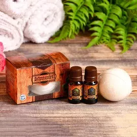 Солевой брикет с эфирным маслом кедр, можжевельник, коробка