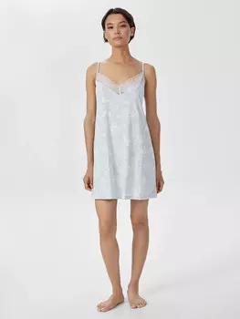 Сорочка домашняя женская голубая с принтом