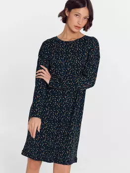 Сорочка ночная женская черная в цветочки