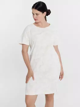 Сорочка ночная женская молочная с принтом