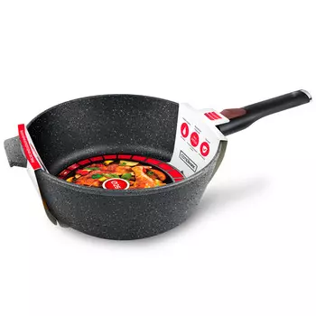 Сотейник литой 26см съемная ручка Черный гранит