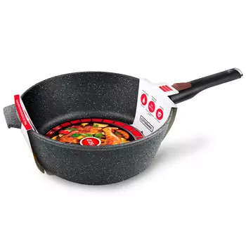 Сотейник литой 26см съемная ручка индукция Гранит