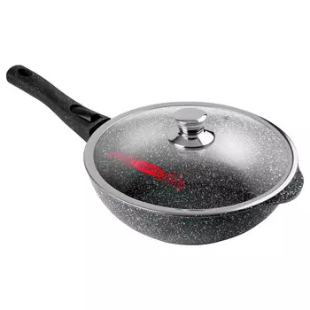 Сотейник литой 26см съемная ручка стеклянная крышка Гранит