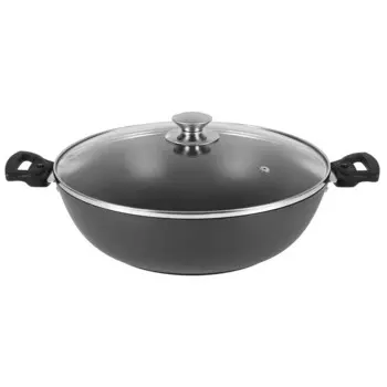 Сотейник литой 30/8,5см съемная ручка стеклянная крышка