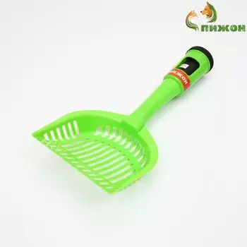 Совок для уборки за кошкой с контейнером для пакетов 2665 см, зеленый