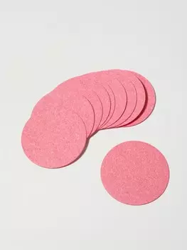 Спонж для умывания, набор - 10 шт., d=6.5 см, розовый