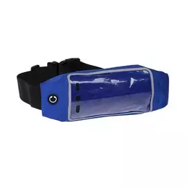 Спортивная сумка чехол на пояс luazon, управление телефоном, отсек на молнии, синяя