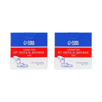Средство от пота и запаха ног vitamuno, 10 пакетиков по 1,5 г, 2 набора