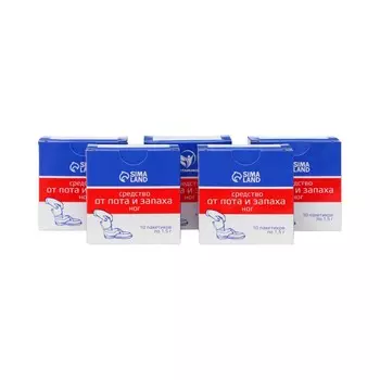 Средство от пота и запаха ног vitamuno, 10 пакетиков по 1,5 г, 5 наборов